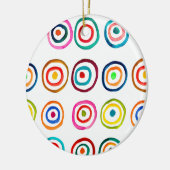 Kleurrijke regenboogcirkels kunst waterverf keramisch ornament (Links)