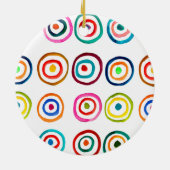 Kleurrijke regenboogcirkels kunst waterverf keramisch ornament (Achterkant)