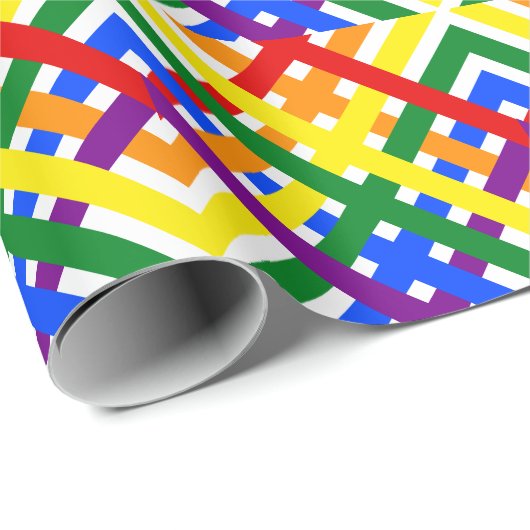 Kleurrijke regenboogcrisis - Kruisstrips van afgel Cadeaupapier (Rol Hoek)