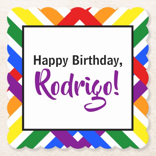 Kleurrijke regenboogcrisis - Kruisstrips van afgel Kartonnen Onderzetters (Voorkant)