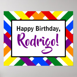 Kleurrijke regenboogcrisis - Kruisstrips van afgel Poster