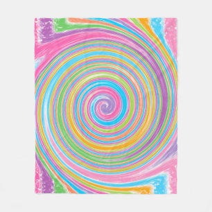 Kleurrijke regenboogdragel fleece deken