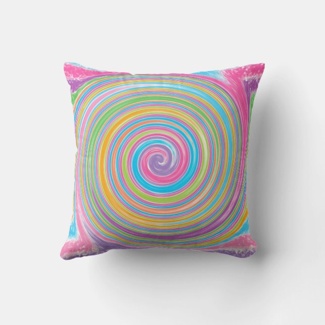 Kleurrijke regenboogdragel kussen (Achterkant)