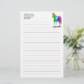 Kleurrijke regenboogdruppelaar Natte verf Paard Briefpapier (Staand voorkant)