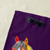 Kleurrijke regenboogdruppelaar Natte verf Paard Strandlaken (In situ)