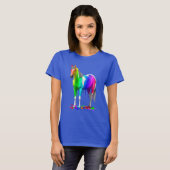 Kleurrijke regenboogdruppelaar Natte verf Paard T-shirt (Voorkant volledig)
