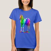 Kleurrijke regenboogdruppelaar Natte verf Paard T-shirt (Voorkant)