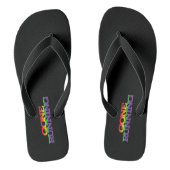 Kleurrijke regenboogeffectgewijze tekst teenslippers (Voetbed)
