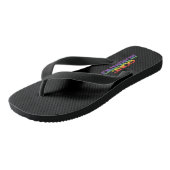 Kleurrijke regenboogeffectgewijze tekst teenslippers (Schuin)