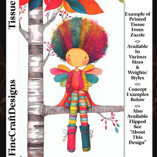 Kleurrijke Regenboogfee, Afro Haar DG9RF Decoupage Tissuepapier