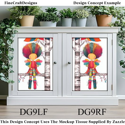 Kleurrijke regenboogfee, Afro Hair DG9LF Decoupage Tissuepapier