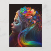 Kleurrijke regenboogfee briefkaart (Voorkant)