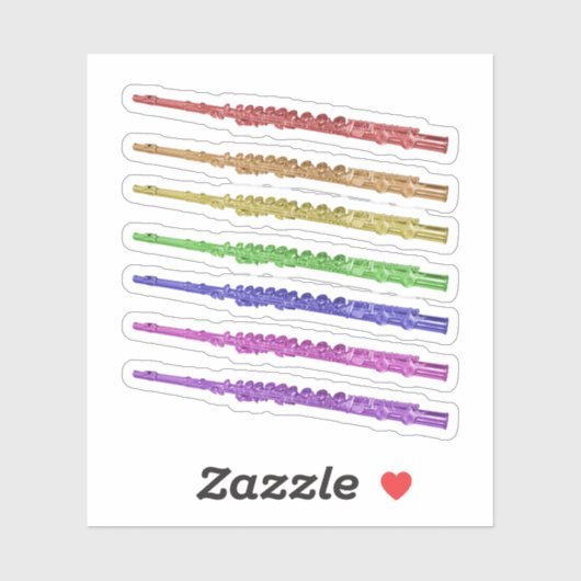 Kleurrijke regenboogfluiten sticker (Vel)