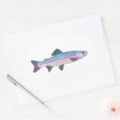 Kleurrijke regenboogforel ovale sticker (Envelop)