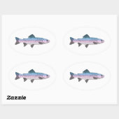 Kleurrijke regenboogforel ovale sticker (Vel)