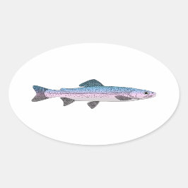 Kleurrijke regenboogforel ovale sticker