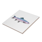 Kleurrijke regenboogforel tegeltje (Zijkant)