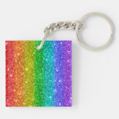 kleurrijke regenboogglitter sleutelhanger (Achterkant)