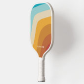 Kleurrijke  regenbooggolven gepersonaliseerd pickleball paddle (Links)