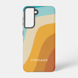 Kleurrijke regenbooggolven gepersonaliseerd samsung galaxy hoesje