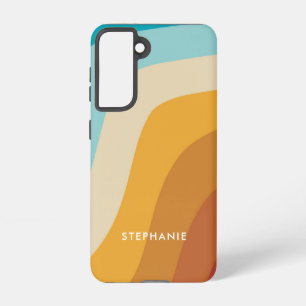 Kleurrijke regenbooggolven gepersonaliseerd samsung galaxy hoesje