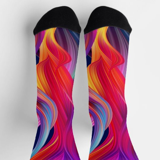 Kleurrijke regenbooggolven sokken (Top)