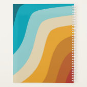 Kleurrijke regenbooggolven van Retro, gepersonalis Planner (Achterkant)