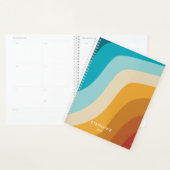 Kleurrijke regenbooggolven van Retro, gepersonalis Planner (Display)