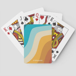 Kleurrijke regenbooggolven van Retro, gepersonalis Pokerkaarten