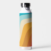 Kleurrijke regenbooggolven van Retro, gepersonalis Waterfles (Links)