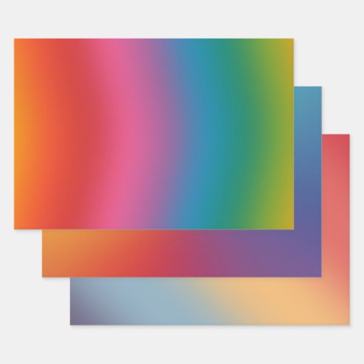 Kleurrijke regenbooggradiënt inpakpapier vel (Set)