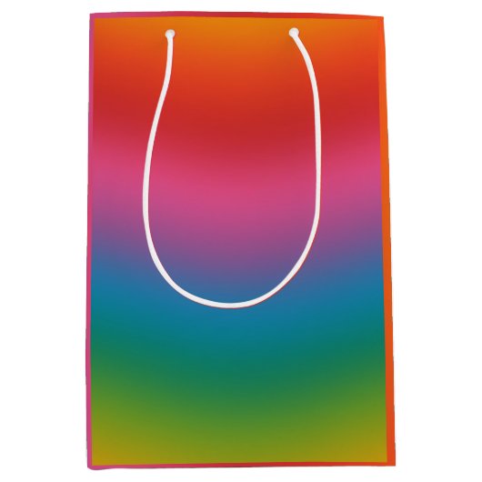 Kleurrijke regenbooggradiënt medium cadeauzakje (Voorkant)