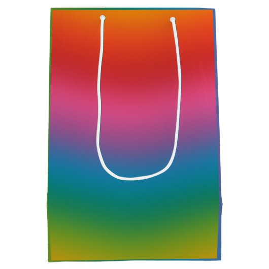 Kleurrijke regenbooggradiënt medium cadeauzakje (Achterkant)