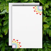 Kleurrijke regenboogharten kaart