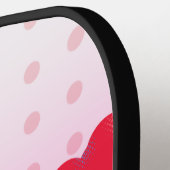 Kleurrijke regenboogharten op roze Cartoon Patroon Pickleball Paddle (Links Detail)