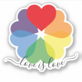 Kleurrijke regenboogharten sticker (Voorkant)