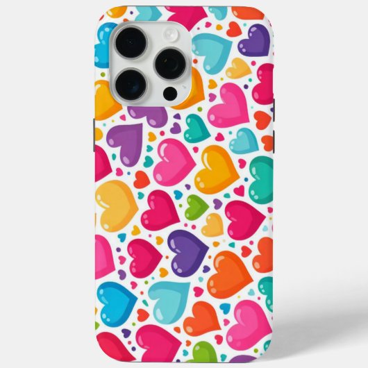 Kleurrijke regenboogharten Valentijnse  Case-Mate iPhone Case (Achterkant)