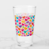 Kleurrijke regenboogharten Valentijnse Glas (Achterkant)