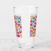 Kleurrijke regenboogharten Valentijnse Glas (Links)