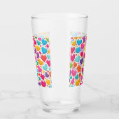 Kleurrijke regenboogharten Valentijnse Glas (Rechts)