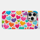 Kleurrijke regenboogharten Valentijnse  iPhone Hoesje (Achterkant horizontaal)