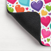 Kleurrijke regenboogharten Valentijnse Muismat (Hoek)