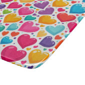 Kleurrijke regenboogharten Valentijnse  Snijplank (Hoek)