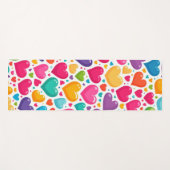 Kleurrijke regenboogharten Valentijnse Yogamat (Voorkant (horizontaal))