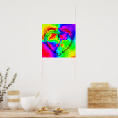 Kleurrijke regenbooghartreflectie poster (Keuken)