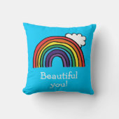 Kleurrijke regenboogillustratie Gepersonaliseerd Kussen (Voorkant)