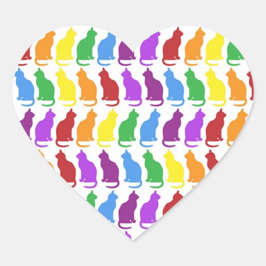 Kleurrijke regenboogkatten Sticker (Voorkant)