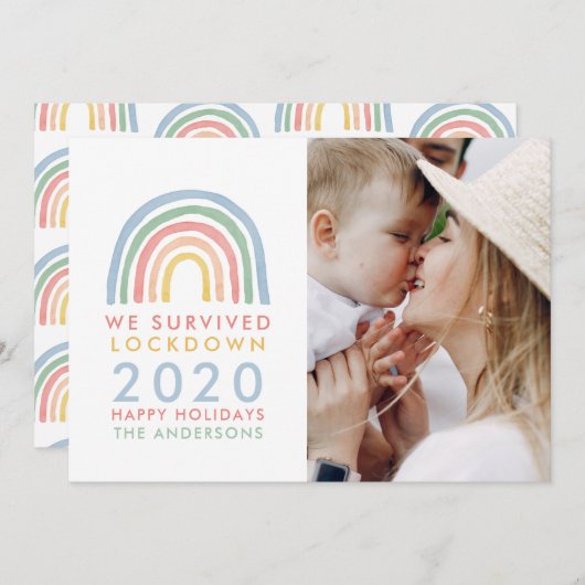 Kleurrijke regenboogkerst dat we hebben overleefd (Voorkant / Achterkant)