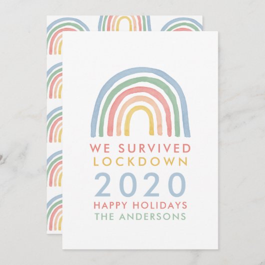 Kleurrijke regenboogkerst dat we hebben overleefd (Voorkant / Achterkant)