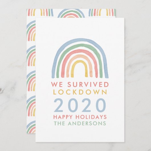 Kleurrijke regenboogkerst dat we hebben overleefd (Voorkant / Achterkant)